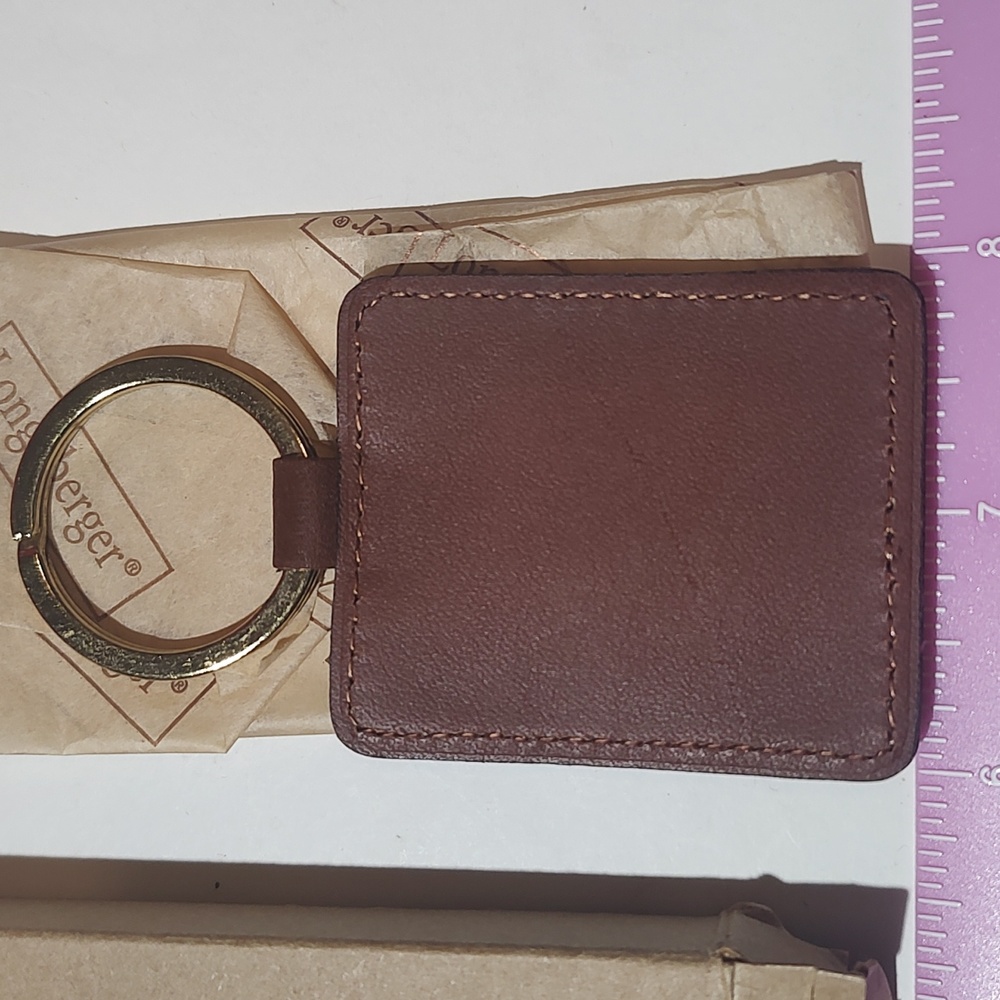Longaberger Brown Leather Key Chain - Picture 6 of 6